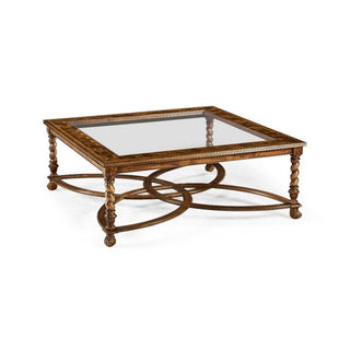 Jonathan Charles Small Square Coffee Table Oyster - Glass Top (Copy)