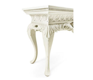 Jonathan Charles White Incus Carved Console Table