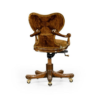 Jonathan Charles Office Chair Georgian in Chestnut Leather