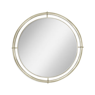 Jonathan Charles TOULOUSE ROUND MIRROR IN SILVER LEAF