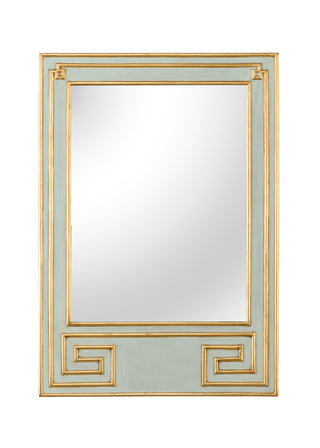 Greek Hall Mirror – Majestic Design with Gold Leaf Frame and Beveled Edges