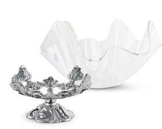 Fleur-De-Lis Stand Acrylic Bowl 14