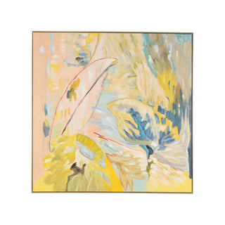 Lilies Wall Art – Hand-Painted Canvas with Wood Frame, 49" x 42"