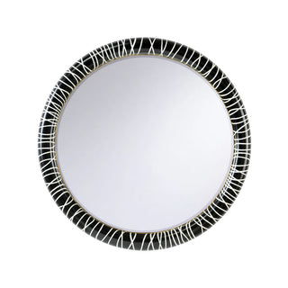 String Along Mirror – 45-Inch Round Black and White Painted Wall MirroR