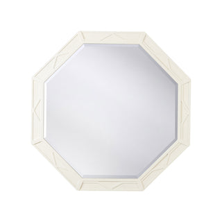 Dahlia Hexagon Mirror - Modern White Design with Intricate Honeycomb Pattern