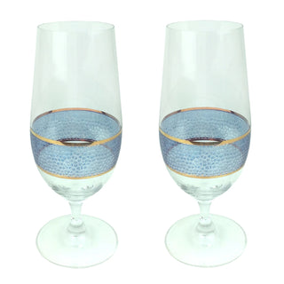 Panthera Indigo Stemmed Water set of 2