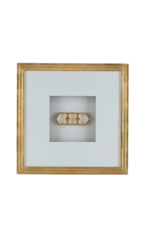 Honeycomb Shadow Box – Framed Art with Antique Gold Leaf Finish, 26" x 26"