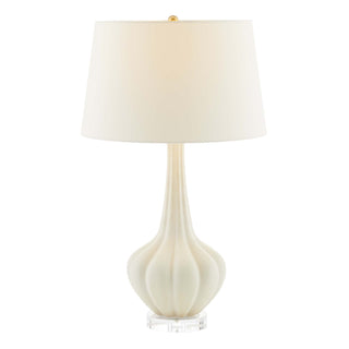 Pali Lamp - Matte Ivory Ceramic Table Lamp with Acrylic Base