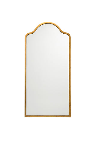 Scalloped Top Mirror – 54 Inch Antique Gold Leaf Framed Wall Mirror