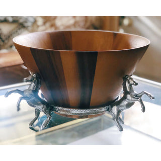 Horse Wood Tall Salad Bowl