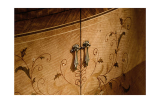 Satinwood serpentine sideboard with floral inlay 494655-SAL