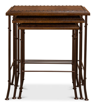 Croc Leather Nesting Tables, Set/3 [25953]