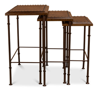 Croc Leather Nesting Tables, Set/3 [25953]