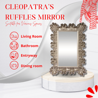Cleopatra's Ruffles Elegance - Luxurious Wall Mirror with Intricate Ruffled Design for Opulent Home Decor