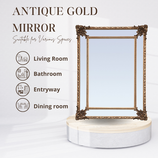 Antique Gold Baroque Mirror - Timeless Elegance for Your Home Decor Piece