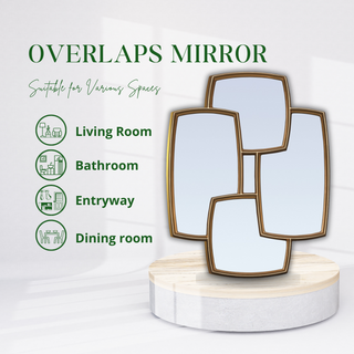 Overlaps Mirror - Organic Interlocking Shapes - Modern Geometric Design