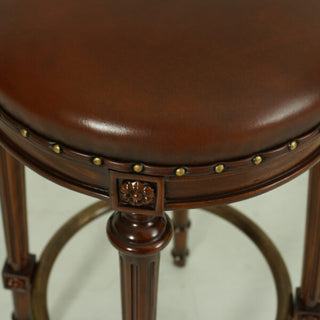 BAR STOOL ROUND WITH LEATHER