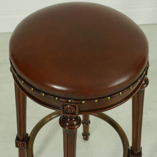 BAR STOOL ROUND WITH LEATHER