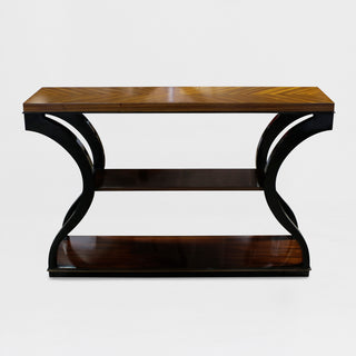 Copy of Console Demi Lune Flamed Mahogany