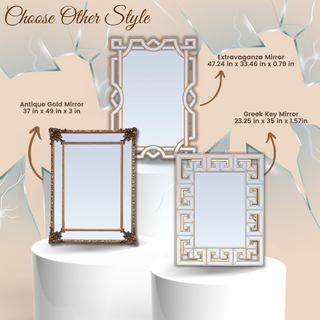Extravaganza Mirror - Geometric Gold-Molded Elegance with Hand-Cut Panes