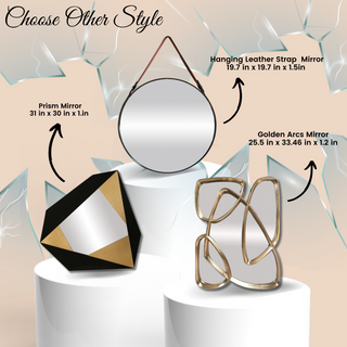 Modern Round Hanging Leather Strap Mirror - Contemporary Black Circular Mirror
