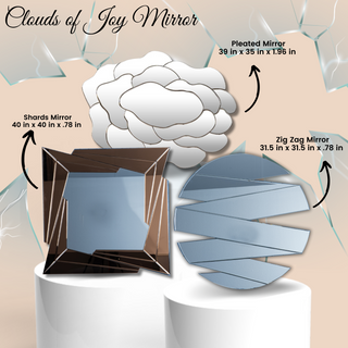 Clouds of Joy Mirror - Modern Silver Frame, Showstopper for Your Home Decor