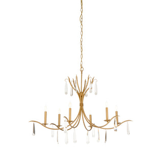 Giulia Chandelier – Antique Gold with Large Crystal Drops