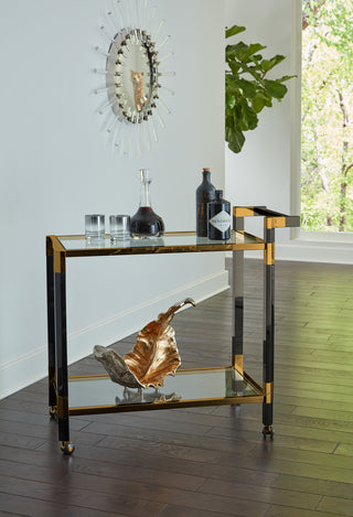 Boulevardier Bar Cart - Black/Gold