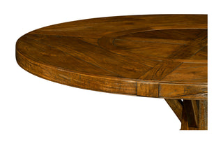 60 Country Walnut Round Dining Table with Inbuilt Lazy Susan