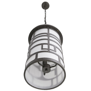 Shani Outdoor Pendant Light - Aged Iron - Mid-Century Craftsman Style - Wet Rated