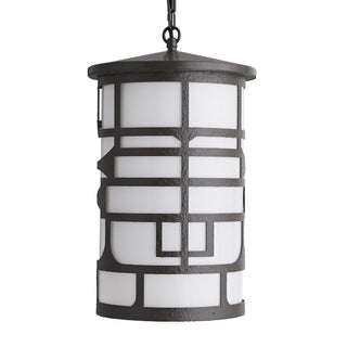 Shani Outdoor Pendant Light - Aged Iron - Mid-Century Craftsman Style - Wet Rated