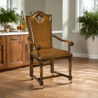 Jonathan Charles High Back Chair Playing Card Diamond - Leather