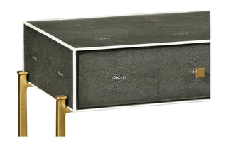 Anthracite Faux Shagreen & Gilded Console