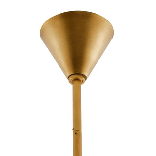 Rai Pendant - Elegant Illuminator with Alabaster Cone Shade and Antique Brass Finish