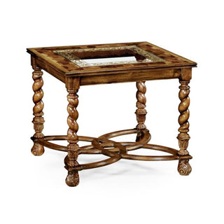 Jonathan Charles Square Side Table Oyster with Eglomise Top - Small