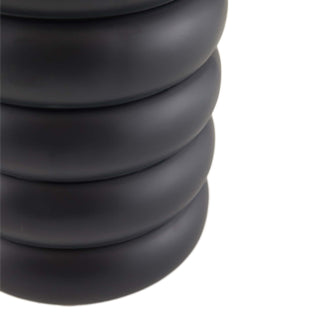 Rambo Lamp - Modern Stacked Drum Table Lamp in Matte Black Terracotta