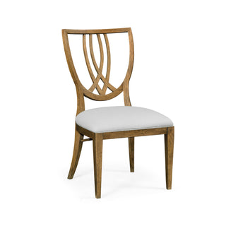 Shield Back English Brown Oak Side Chair - Casual Dining Accent