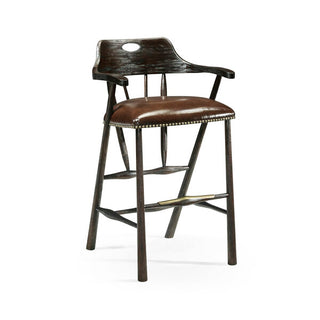 Jonathan Charles SMOKERS BARSTOOL,D.ANTQ CHESTNUT LEATHER ( 495887-BS-PDA )