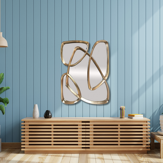 Golden Arc Statement Mirror with Multilayered Arches in Exotic Gold Finish