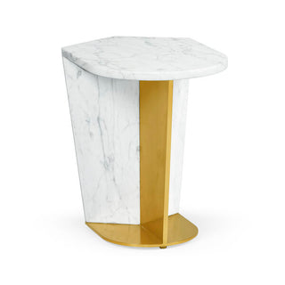 Fusion Large Marble & Brass End Table