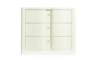 Jonathan Charles Bowfront Ivory Bedside Chest of Drawers
