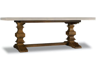 Casual Dining Archivist Trestle Table w/2-18in Leaves