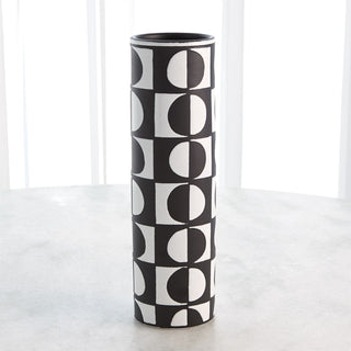 BLACK/WHITE CIRCLES VASE