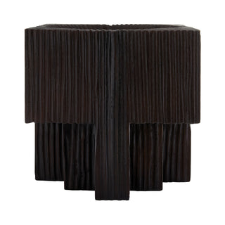 Malak Centerpiece - Handcrafted Umber Mahogany Wood with Rich Carvings and Stout Square Legs