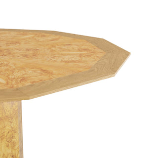 Reuben Dining Table - Maximalist Octagonal Design in Blonde Burl Oak and Chestnut Oak Veneers