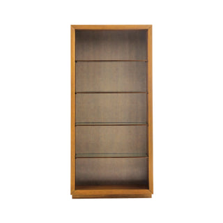 Montana Bookcase - Modern Design with Satin Walnut Finish and Vintage Brass Trim