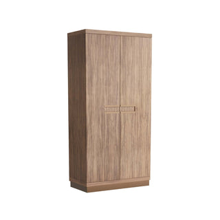 Rutherford Cabinet - Large-Scale Storage in Chateau Gray Ofram Veneer with Bronze-Finished Brass Pulls