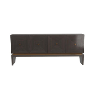 Renata Credenza - Sable-Finished Oak with Stepped Door Fronts and Antique Brass Hardware