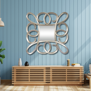 Silver Spiral Wall Mirror - Modern Reflection with a Twist for Stylish Home Decor