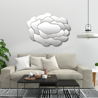 Clouds of Joy Mirror - Modern Silver Frame, Showstopper for Your Home Decor